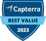 Capterra badge for value in 2023
