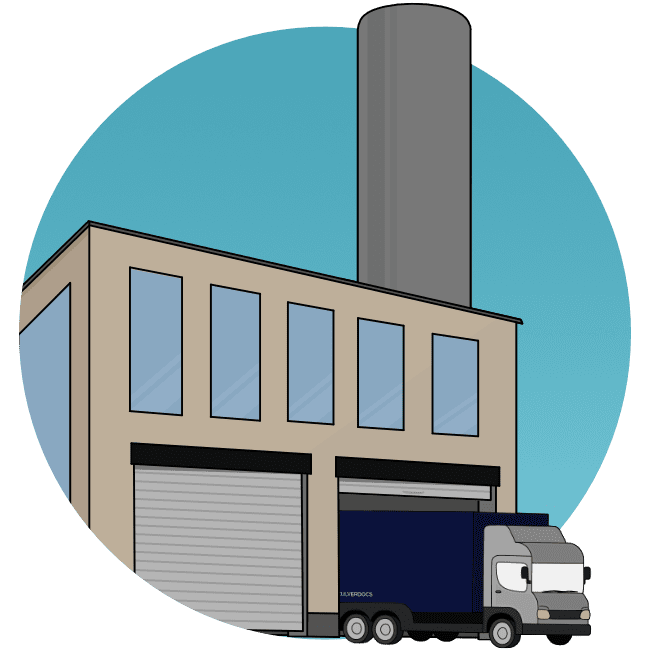 Audits And Inspections use case factory icon in navy