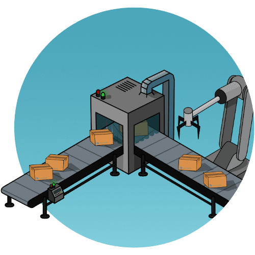 Manufacturing And Production use case factory icon in navy